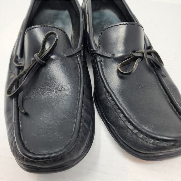 Manels Men's Black Leather Loafers Vintage Leather Slipons Casual Gifts Size 7 - Picture 9 of 13